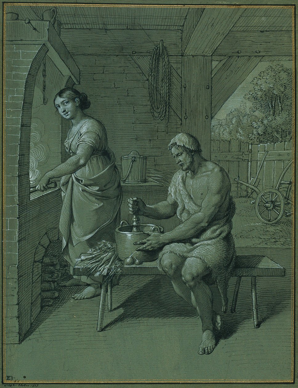 Herkül ve Omphale by Johann Peter Krafft