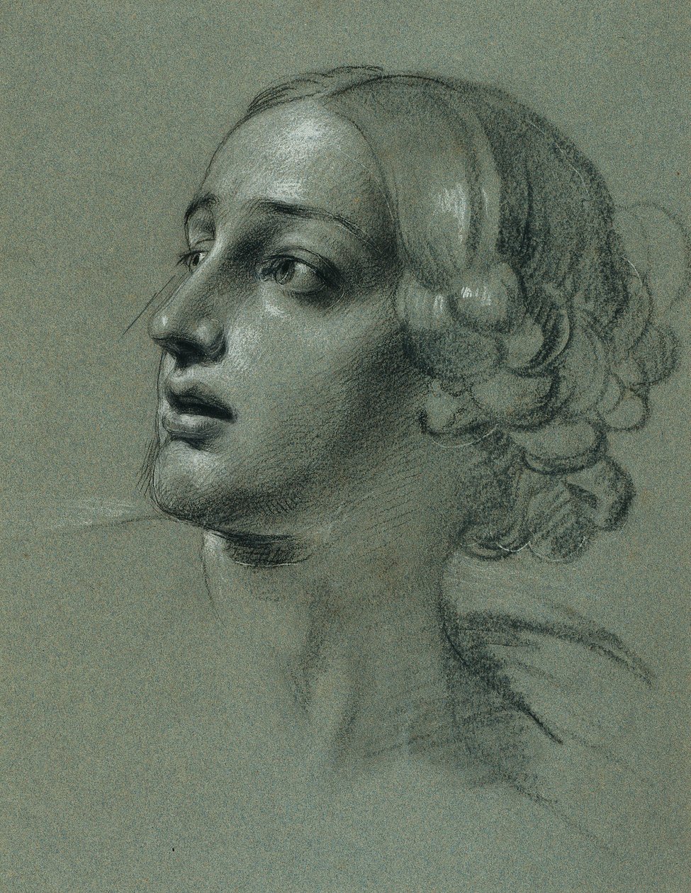 "Arindal ve Daura" için baş çalışma by Johann Peter Krafft