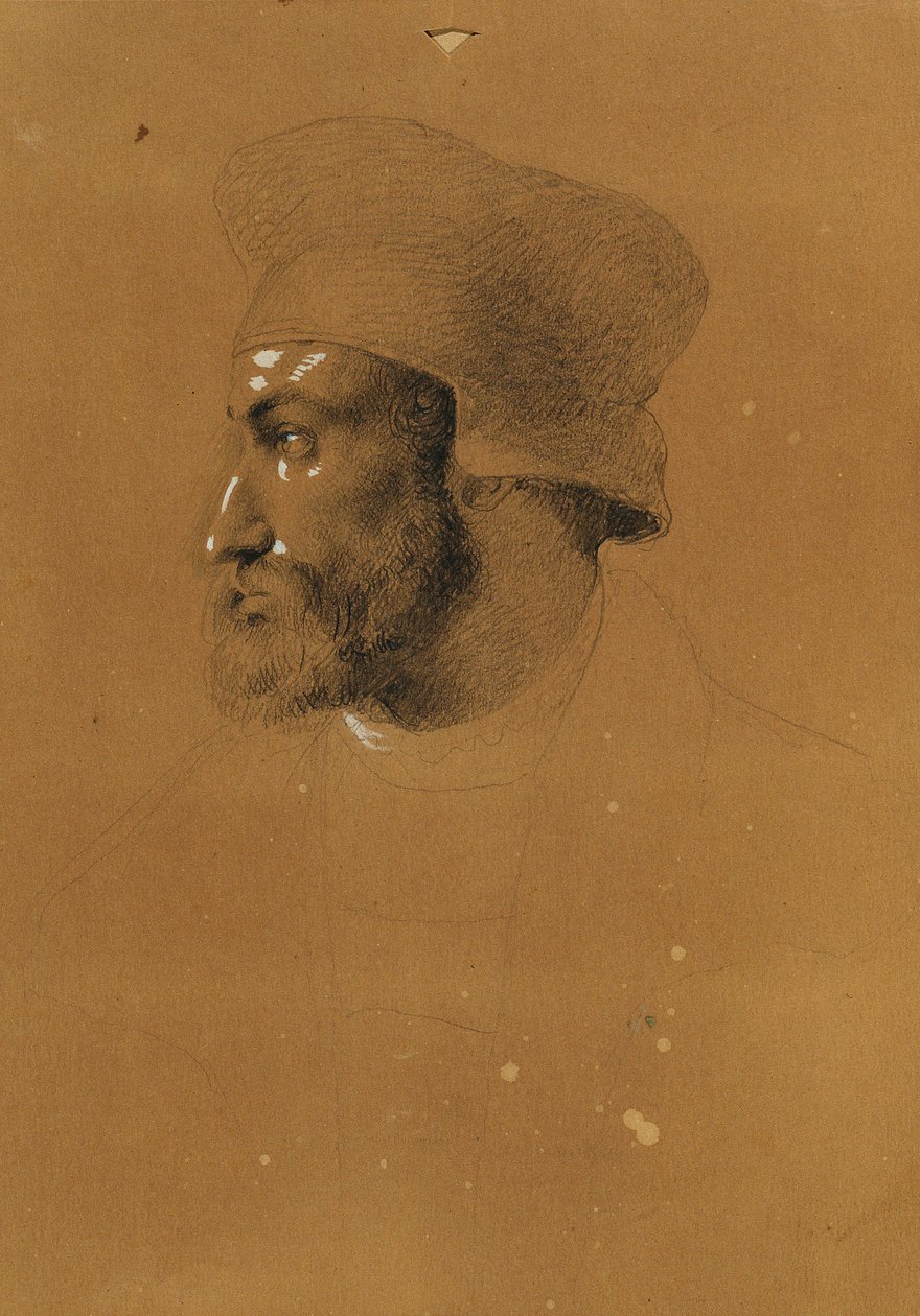 "Faust" için kafa çalışması by Johann Peter Krafft