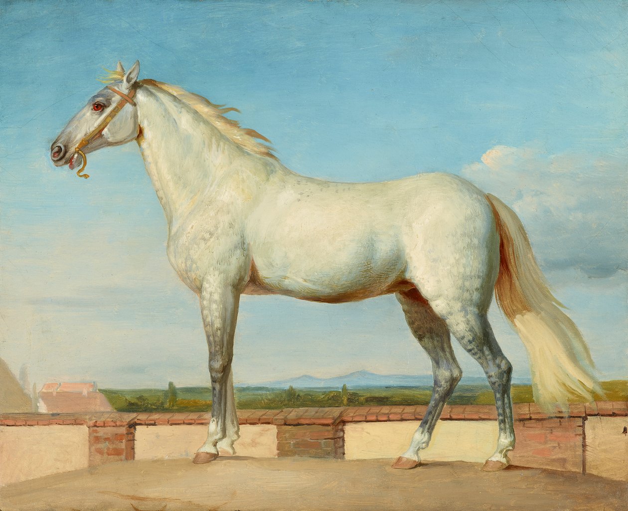 Alçak bir duvarın önünde kalıp by Johann Peter Krafft