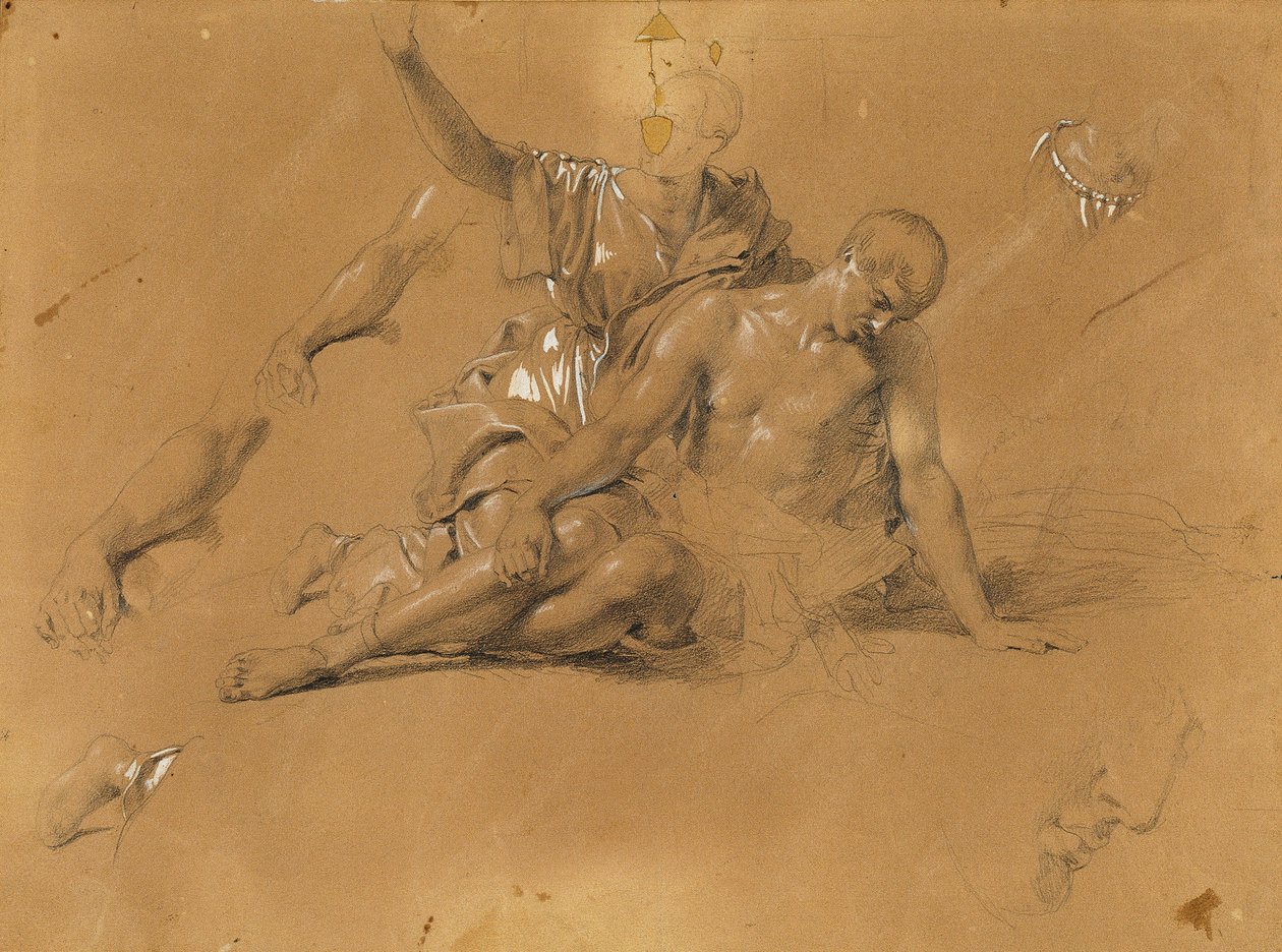 "Arindal ve Daura" için çalışma by Johann Peter Krafft