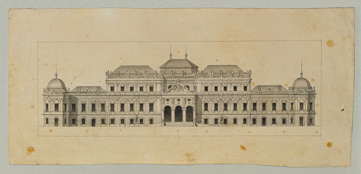 Yukarı Belvedere için Çalışma by Johann Peter Krafft