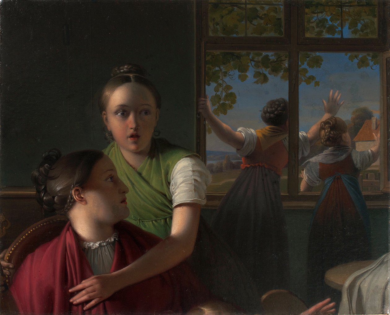 Bir odada dört kız by Johann Peter Krafft