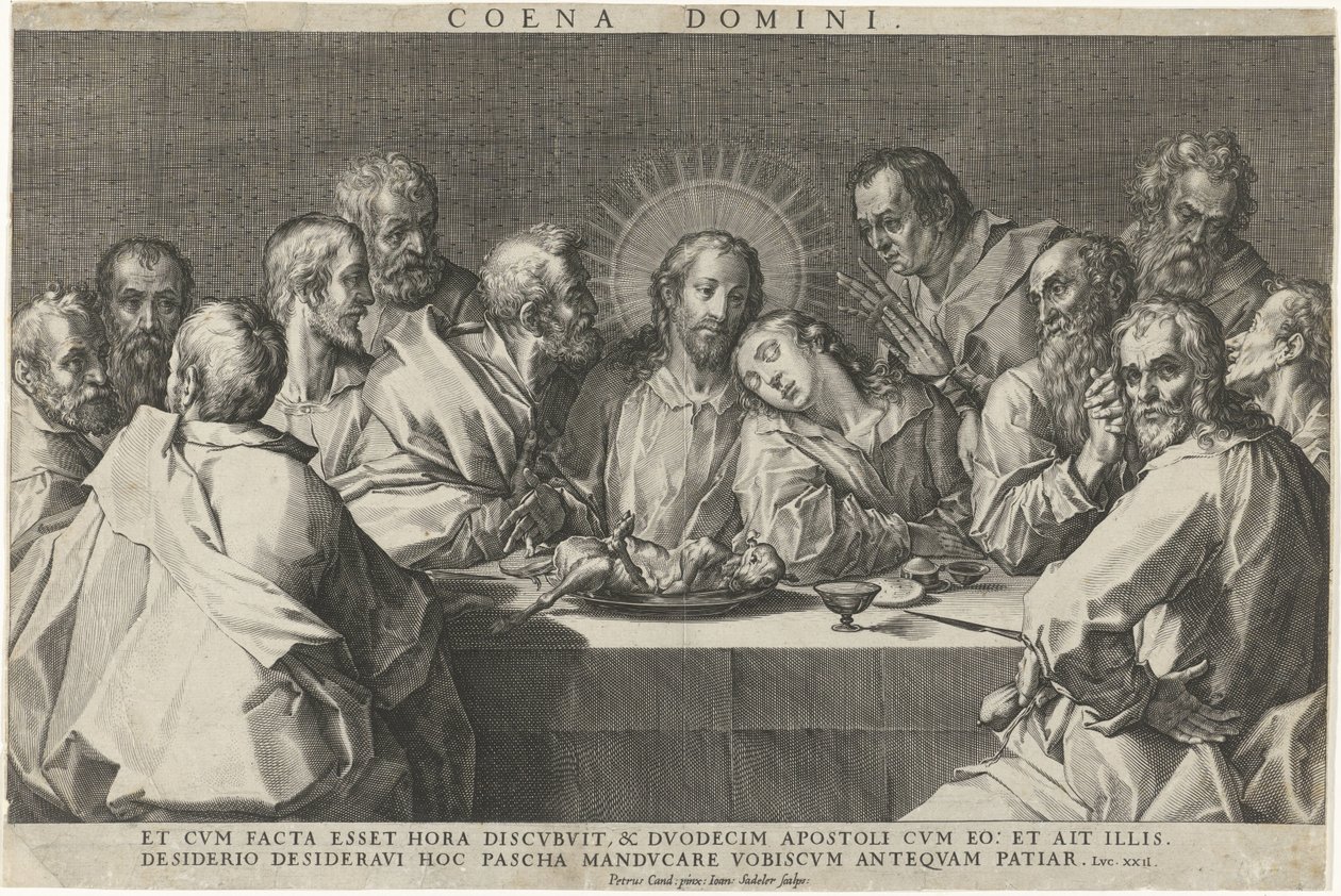 Geçen akşam yemeği Coeni domini (nesne üzerindeki başlık) by Johann Sadeler (I)