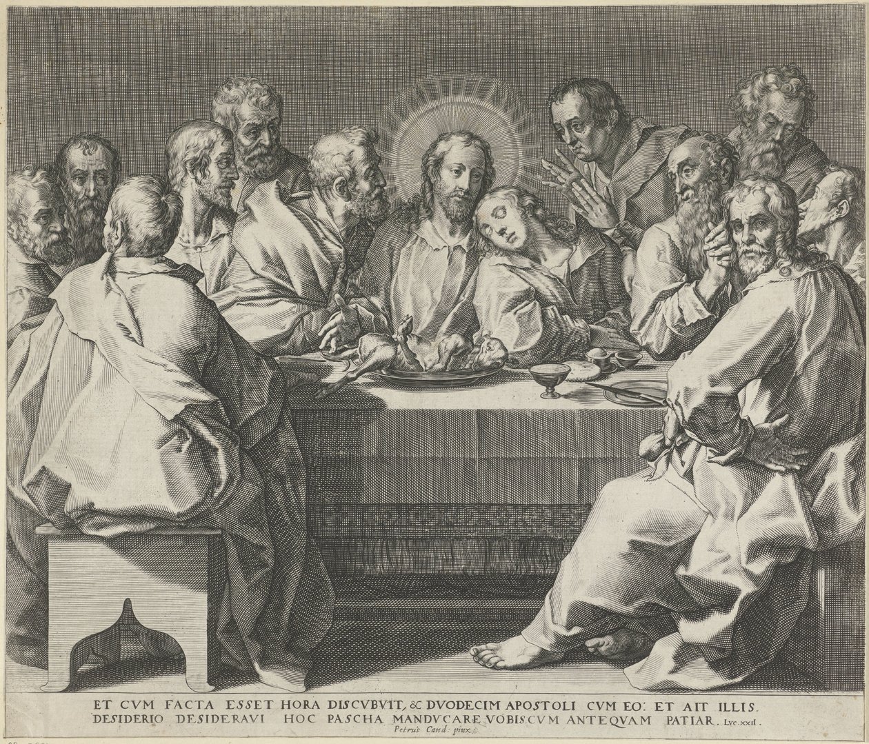 Geçen akşam yemeği by Johann Sadeler (I)