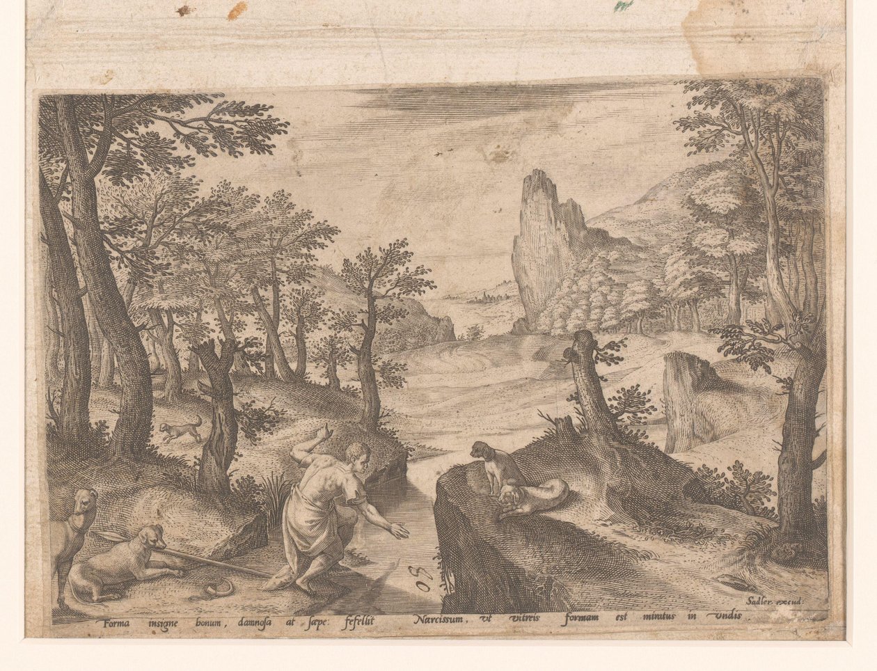 Düşen Icarus ile manzara by Johann Sadeler (I)