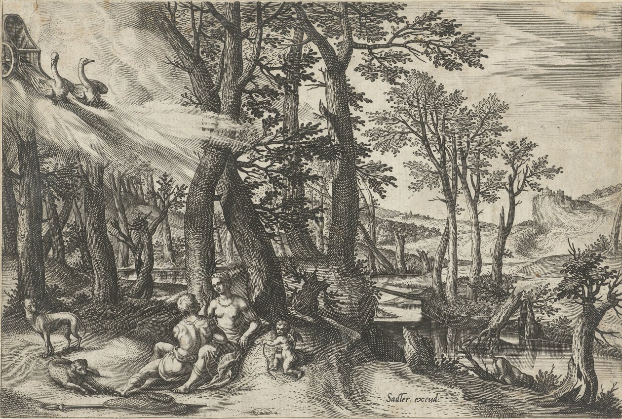 Venüs ve Adonis by Johann Sadeler (I)