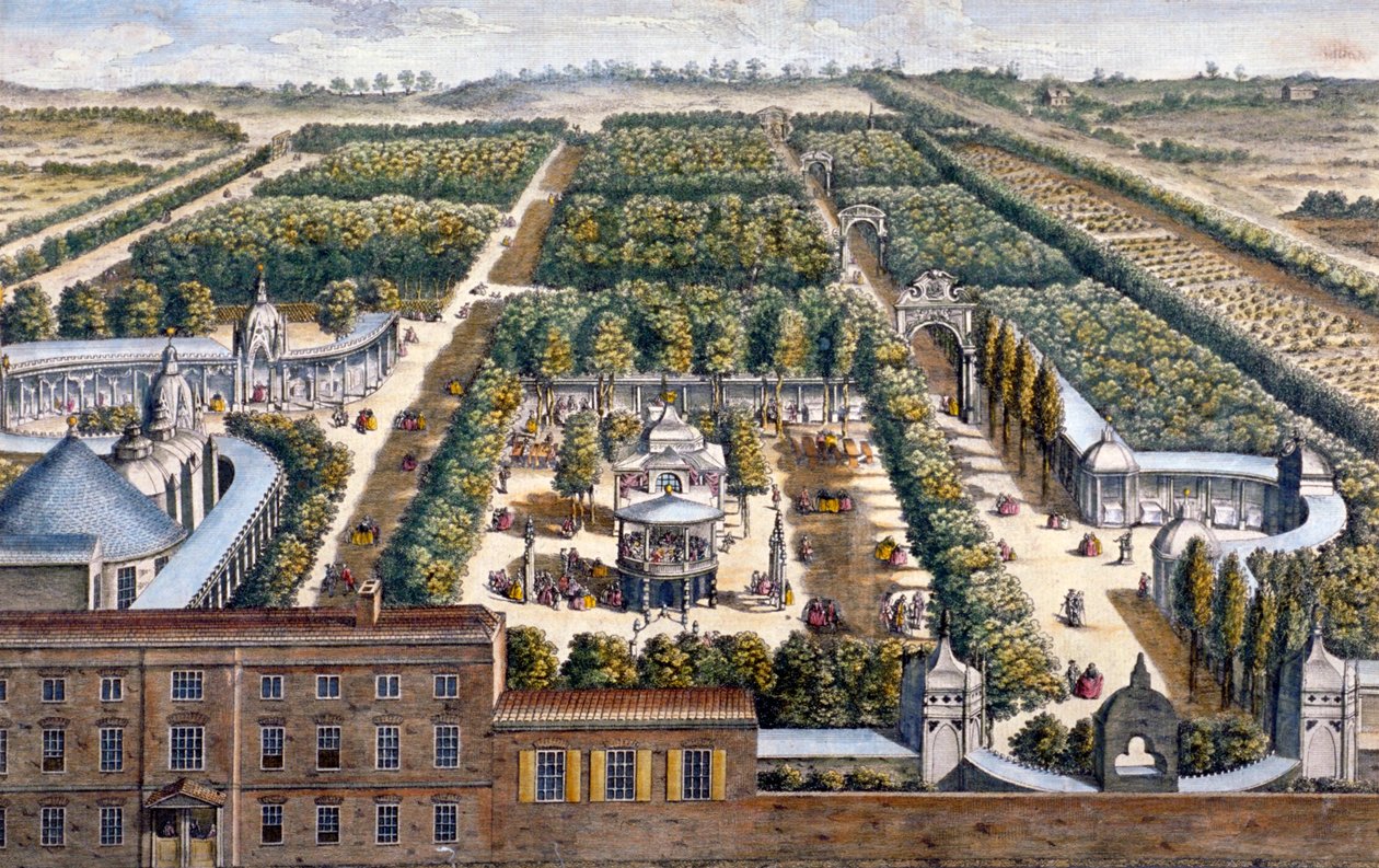 Vauxhall Bahçeleri, Lambeth, Londra, 1751. by Johann Sebastian Muller