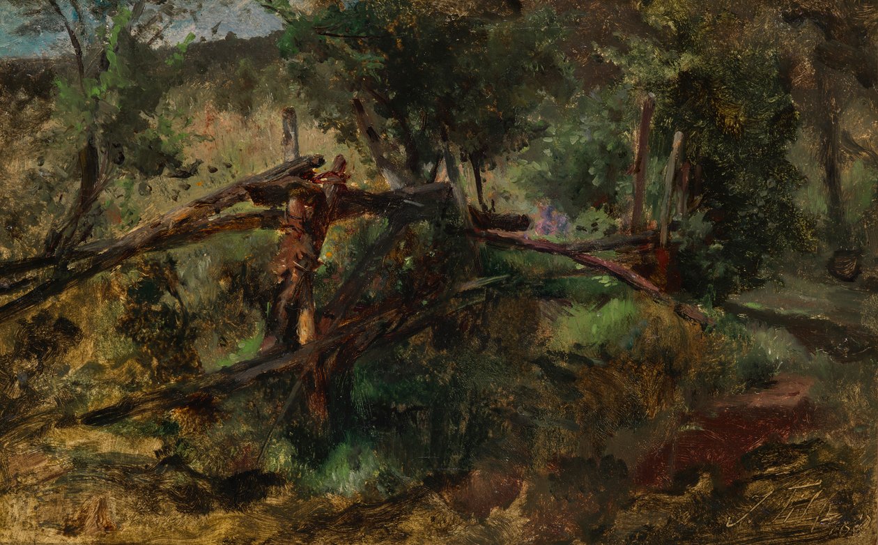 çit ile orman yolu by Johann  Till der Jüngere