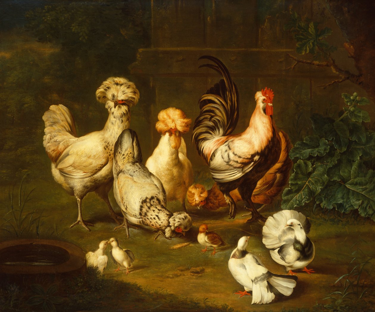 Peyzajda Kümes Hayvanları (petrol) by Johann Wenzel Peter