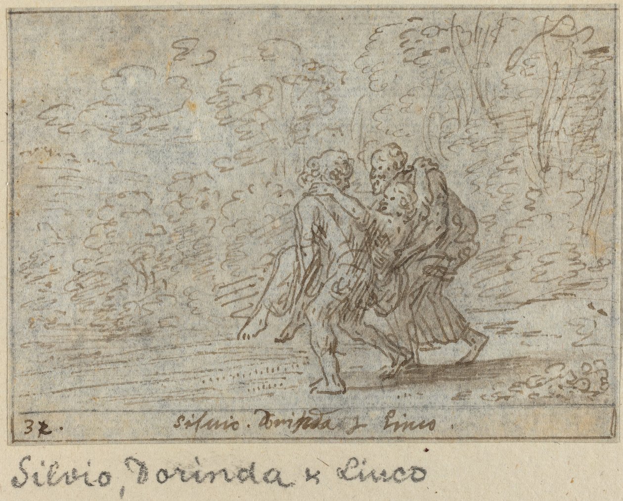 Silvio, Dorinda ve Linco, 1640. by Johann Wilhelm Baur