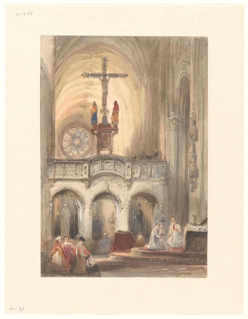 Kerkinterieur neyle tanıştı by Johannes Bosboom