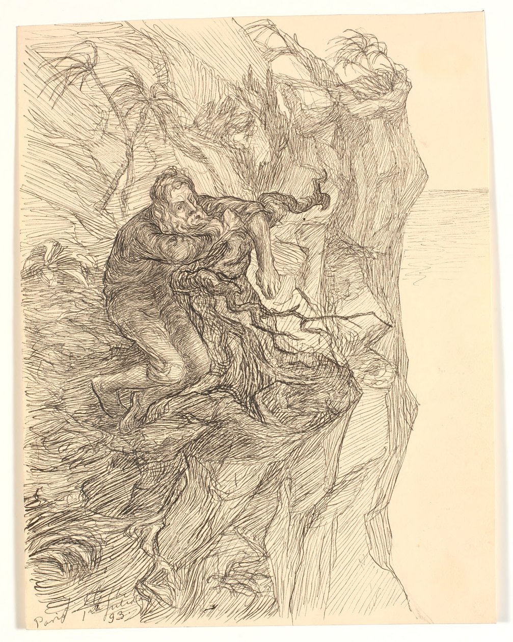 Alfred Tennyson "Enoch Arden" ile ilgili çizim by Johannes Holbek