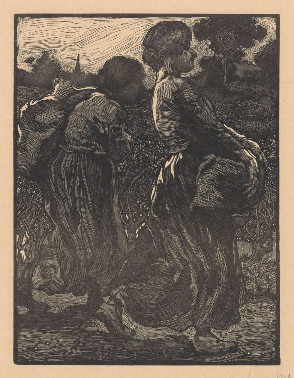 iki çiftlik işçisi by Johannes Josephus Aarts (signed by artist)