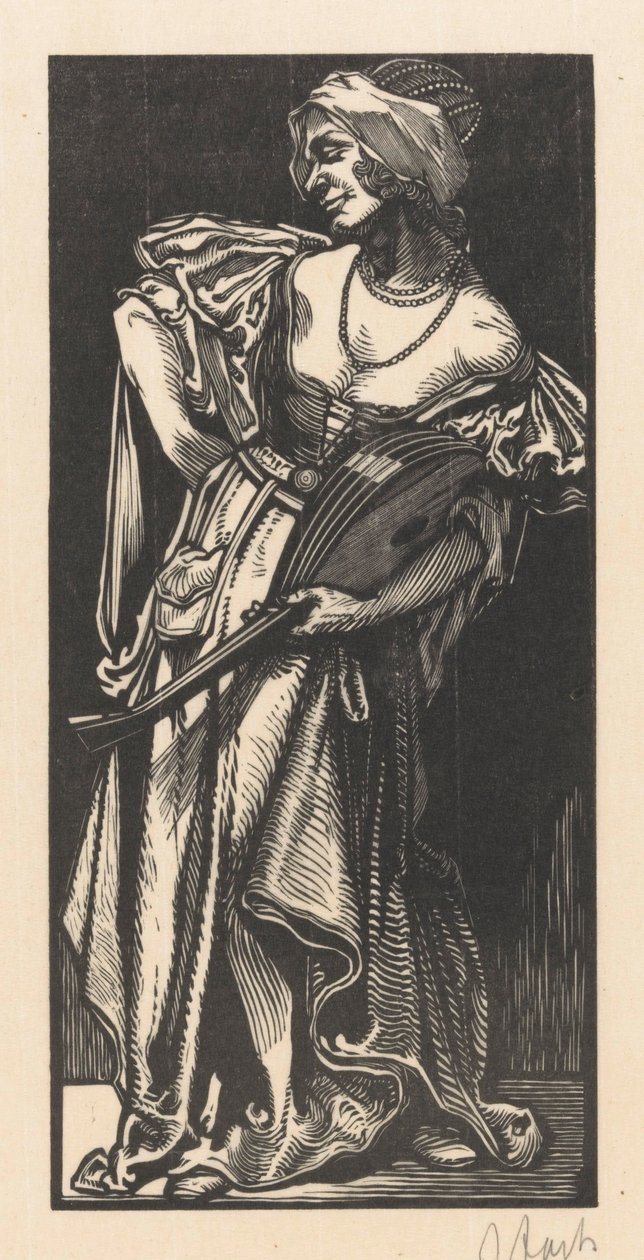 ud ile kadın by Johannes Josephus Aarts (signed by artist)