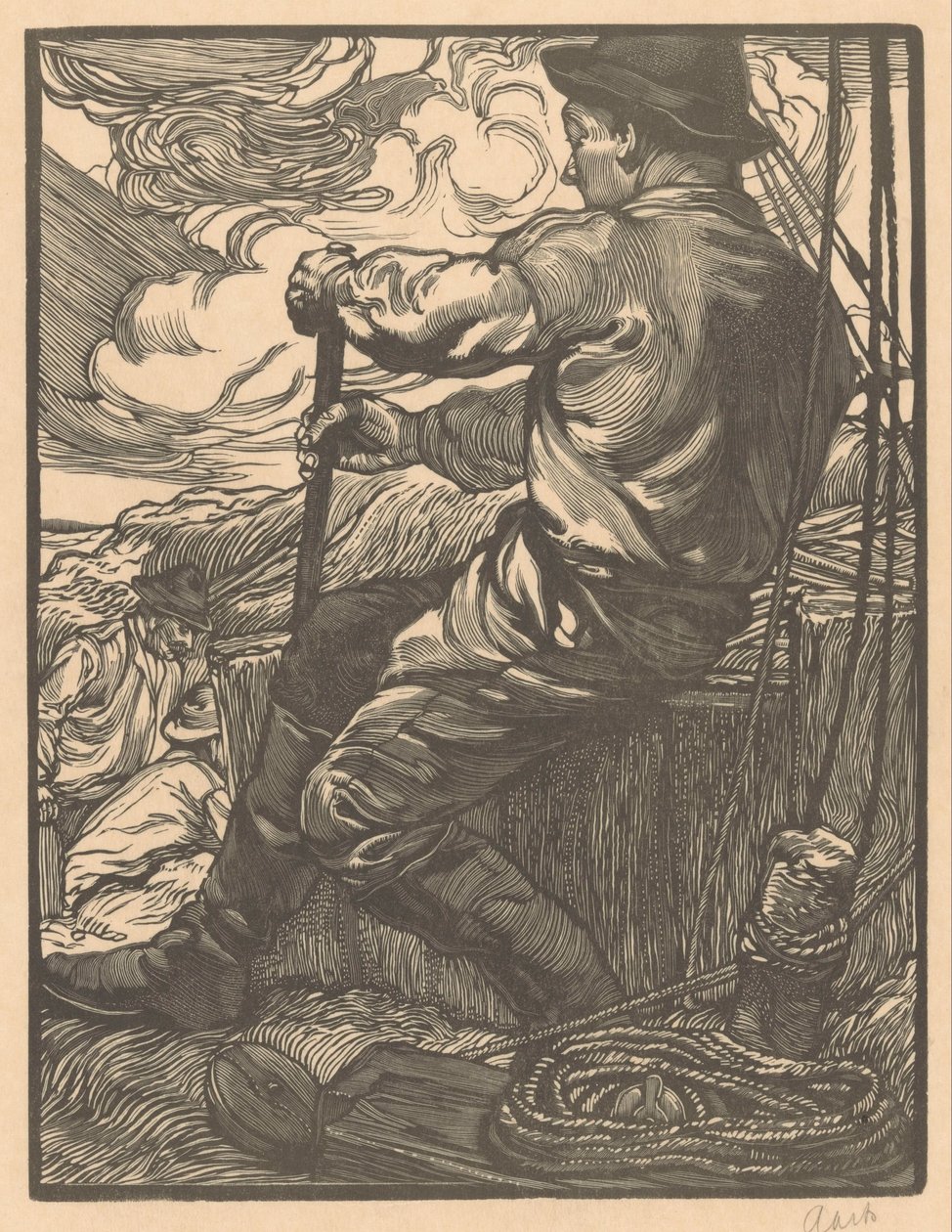 meraklı işçi by Johannes Josephus Aarts (signed by artist)