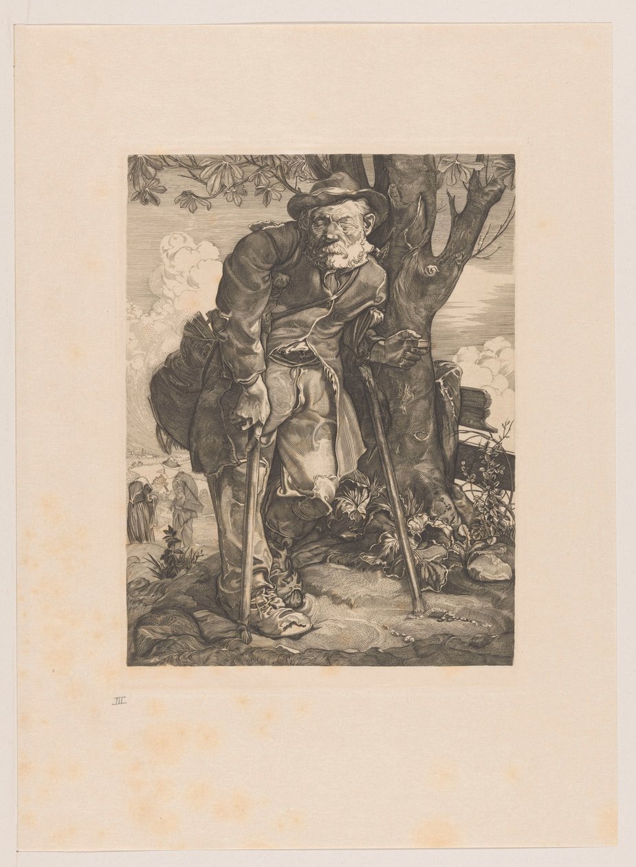 koltuk değneği ile dilenci by Johannes Josephus Aarts