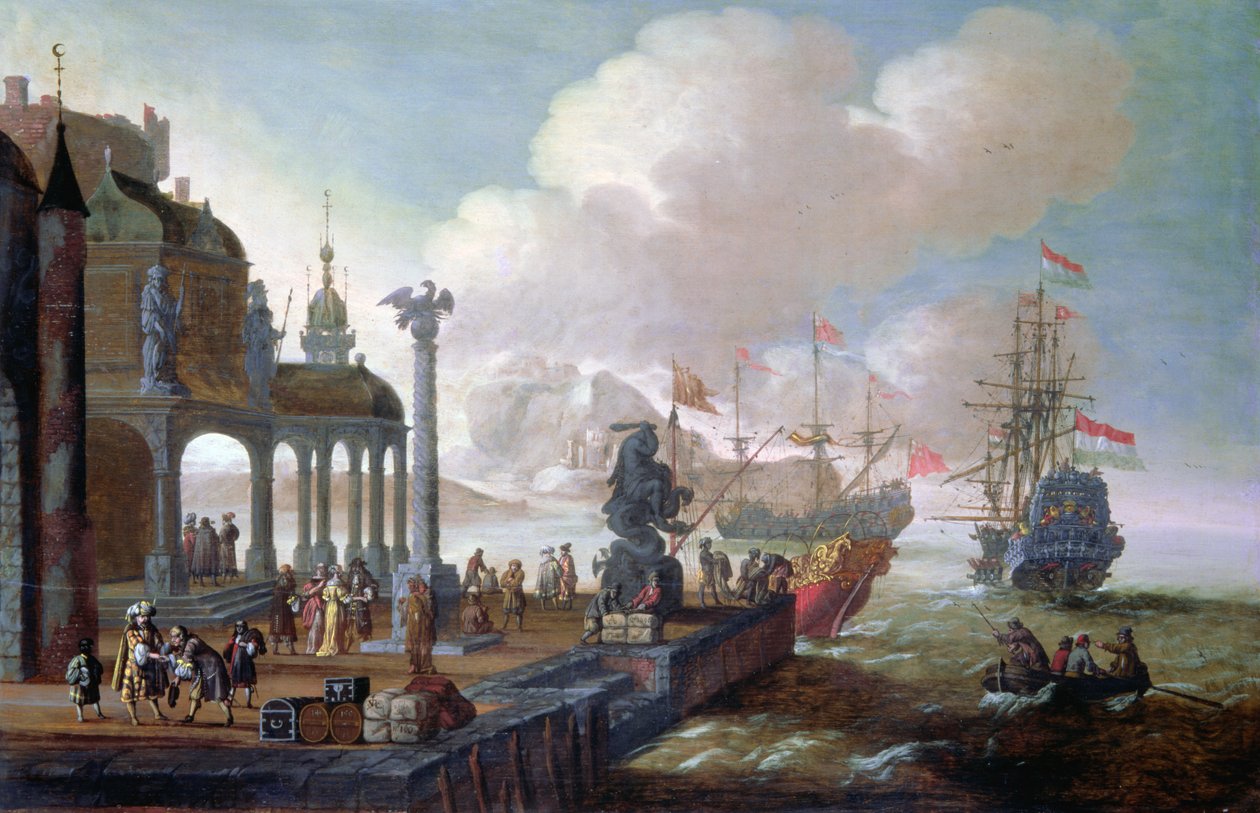 Akdeniz Limanı Sahnesi by Johannes Lingelbach