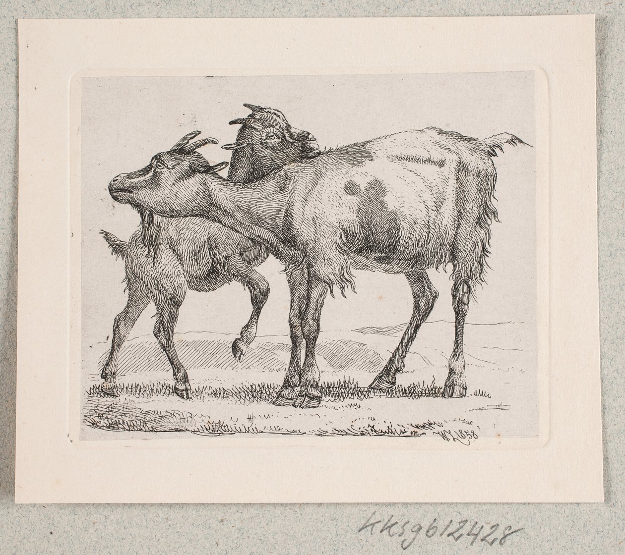 Çocuğu ile bir keçi by Johannes Wilhelm Zillen
