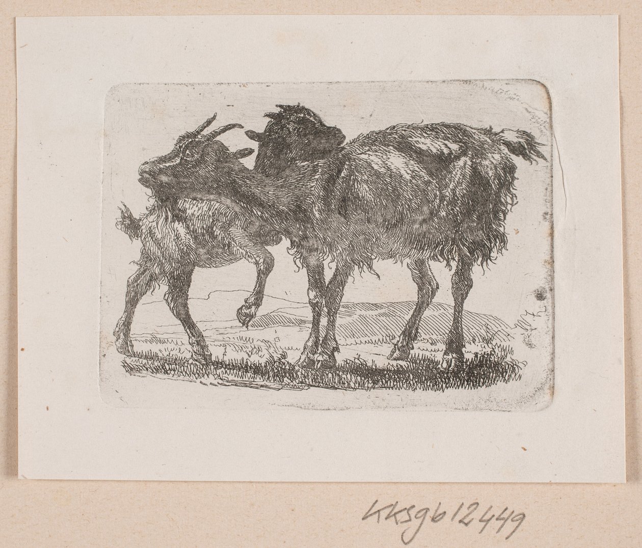Çocuğu ile bir keçi by Johannes Wilhelm Zillen