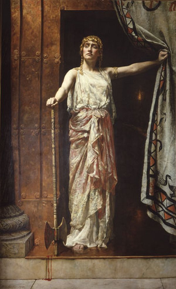 Cinayetten sonra ClytemnestranFrancais : Clytemnestre apres le meurtren by John Collier