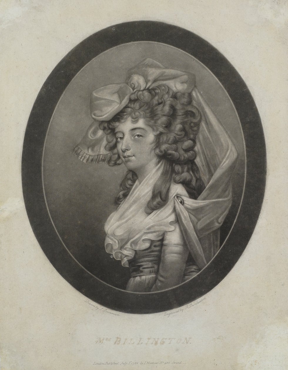 Bayan Billington, Robert Dunkarton (1744-c.1811), 1786 (mezzotint) tarafından oyulmuş by John Downman
