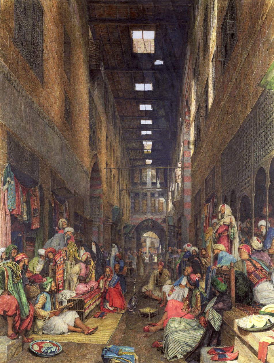 The Bazaar, Kahire, 1872 (kağıt üzerinde tuvalet ve gövde rengi) by John Frederick Lewis