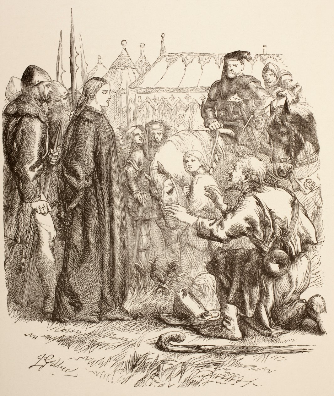 Joan la Pucelle tehlikede, 1890 by John Gilbert