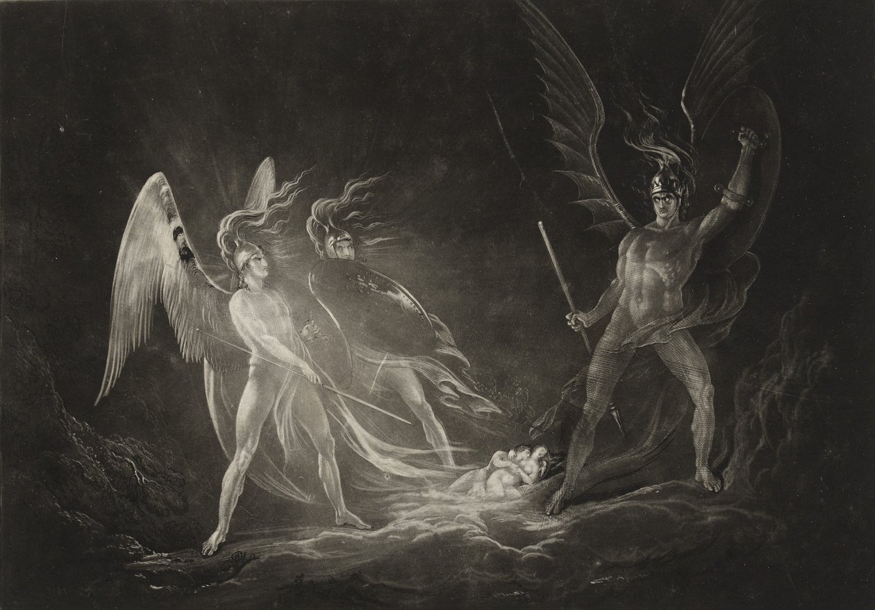 Eves Dream—Satan Aroused, c.1827 (mezzotint) by John Martin