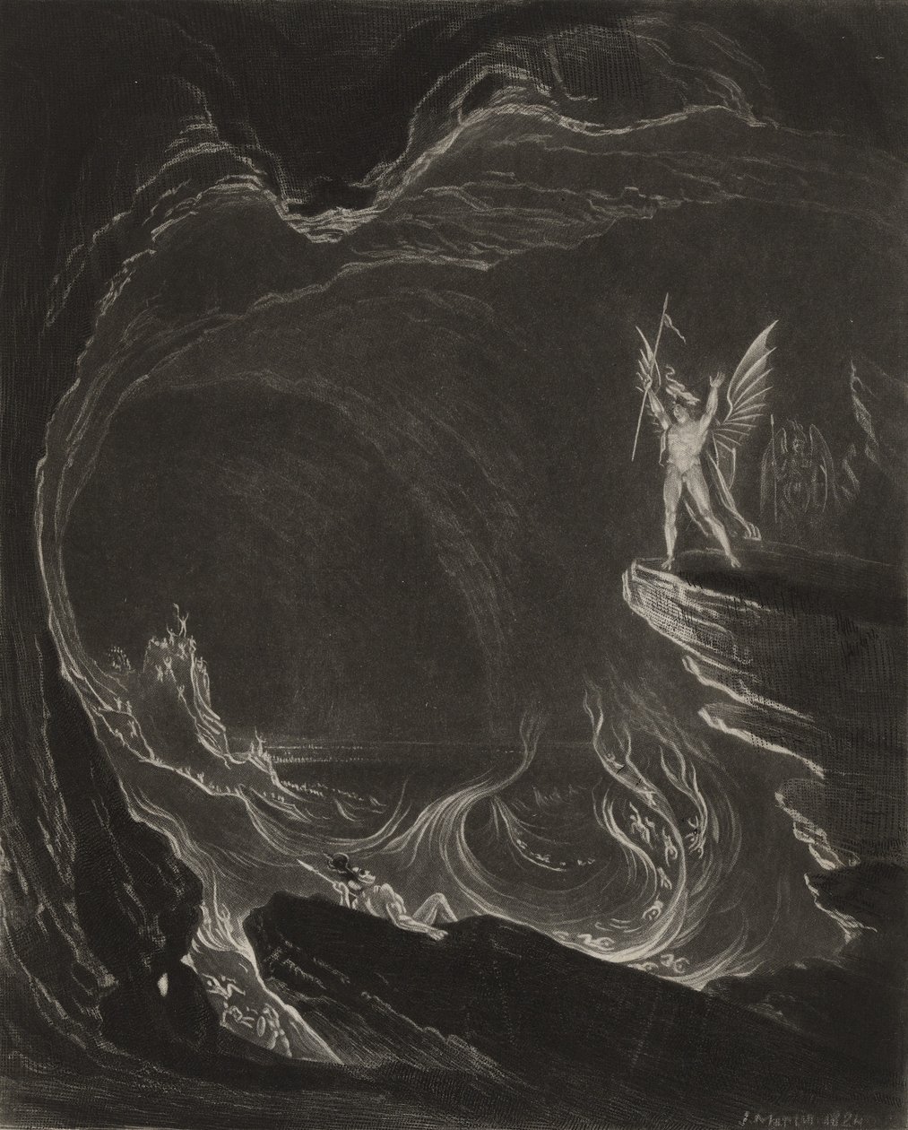 Şeytan ve Düşmüş Melekler, 1827 dolayları (mezzotint) by John Martin