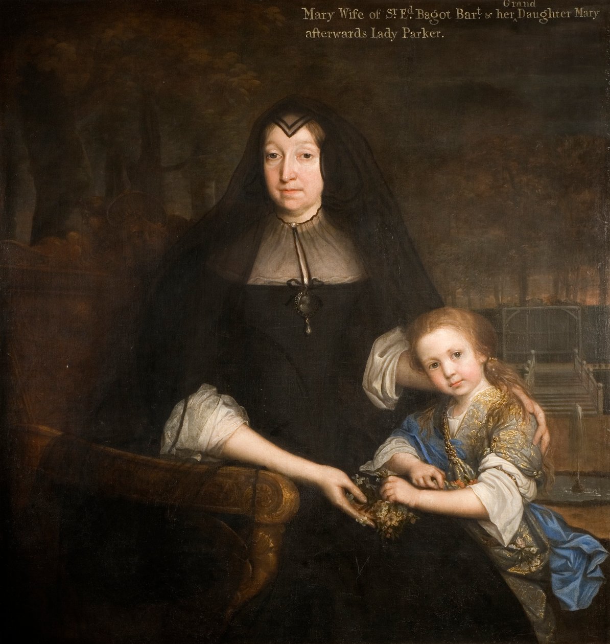 Leydi Mary Bagot ve torunu Mary by John Michael Wright