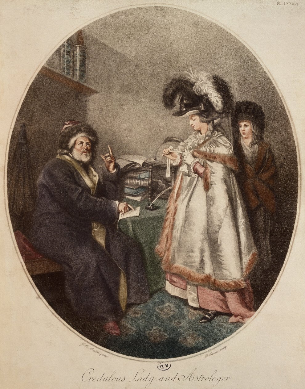 ನಂಬಿಗಸ್ತ ಮಹಿಳೆ ಮತ್ತು ಜ್ಯೋತಿಷಿ, ಪಿಯರೆ ಸೈಮನ್ (d.c.1810) ಟರ್ಕ್‌ನಿಂದ ಕೆತ್ತಲಾಗಿದೆ by John Raphael Smith