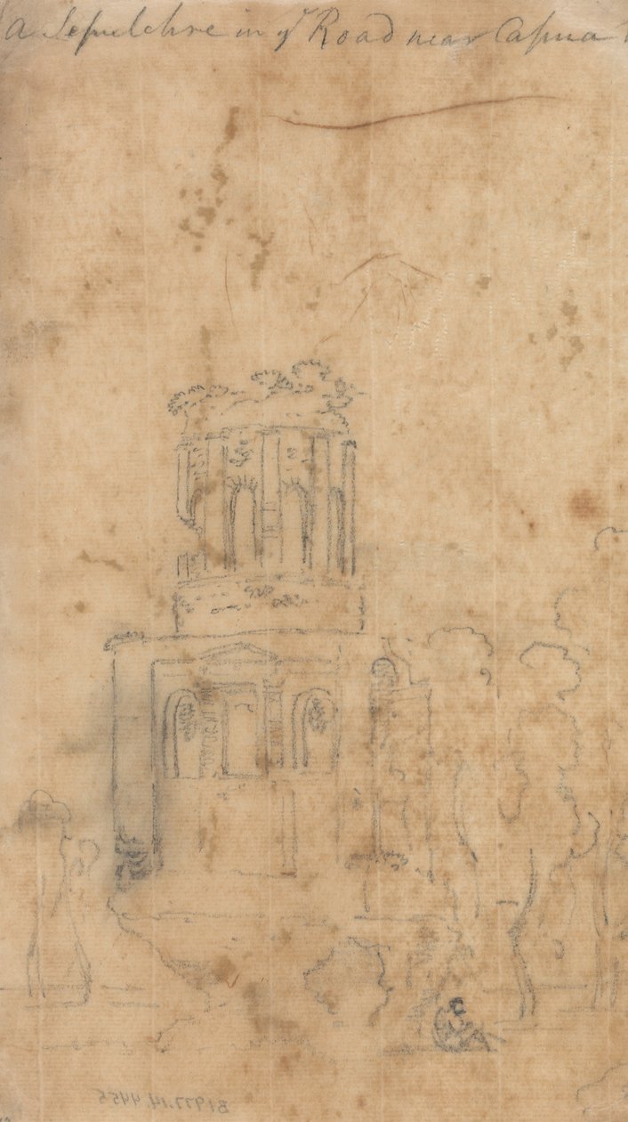 Capua yakınlarındaki Yolda Bir Kabir by John Robert Cozens