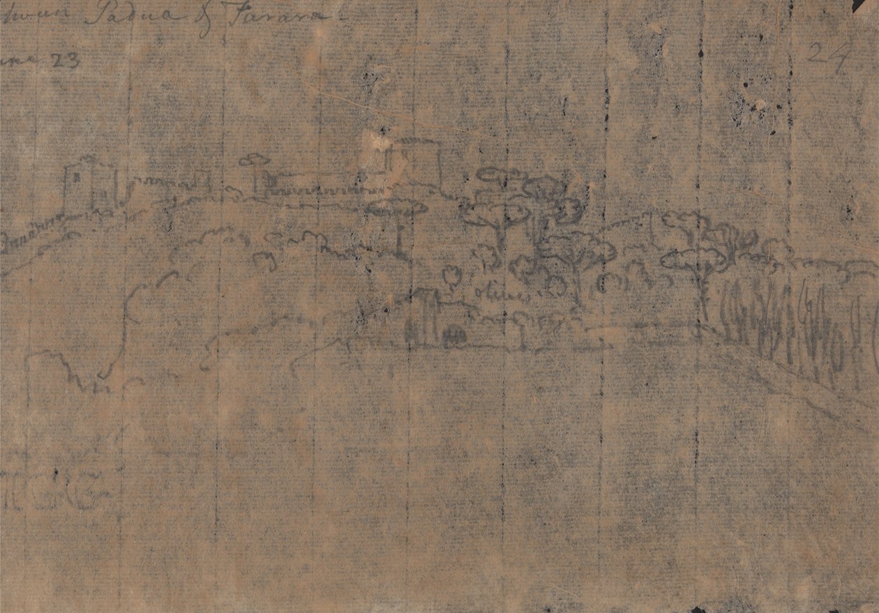 Padua ve Ferrara arasında, 23 Haziran by John Robert Cozens