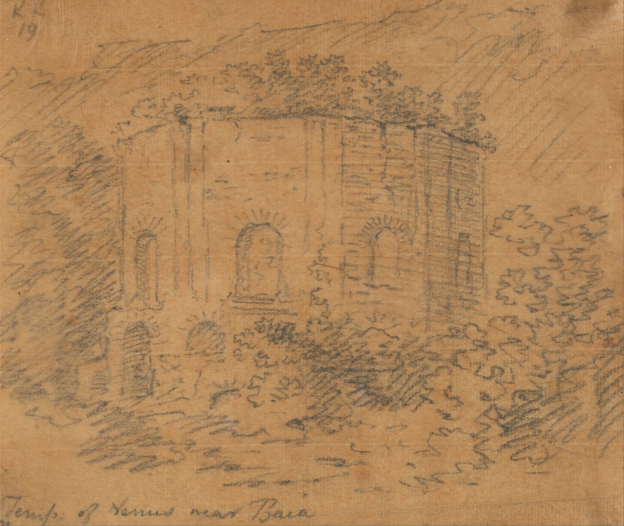 Baia yakınlarındaki Venüs Tapınağı by John Robert Cozens