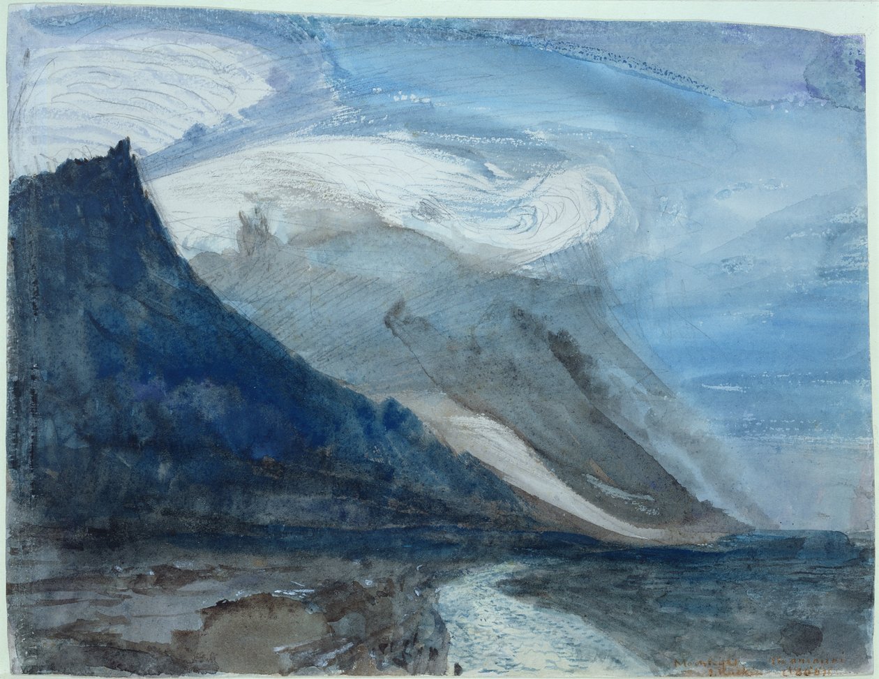 Ayışığı, Chamonix, 1866 (kağıt üzerinde wc ve kalem) by John Ruskin