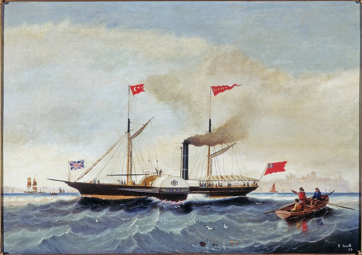 Tynemouth'taki Buharlı Römorkör 'Alfred', 1856 dolayları by John Scott