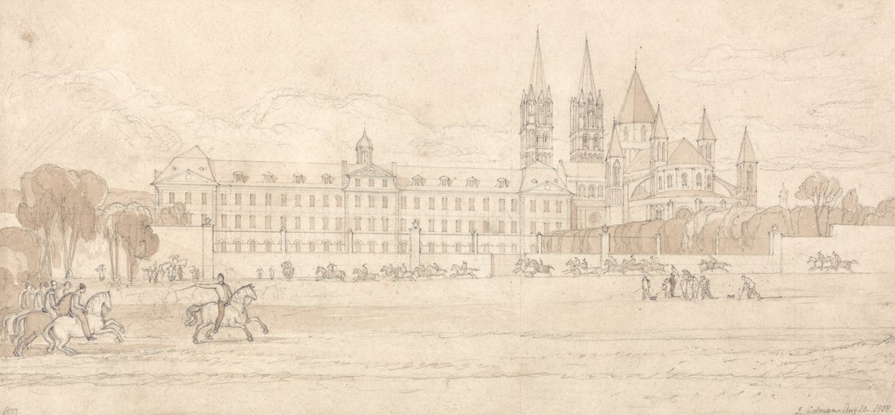 Abbey Aux Hommes, Caen by John Sell Cotman