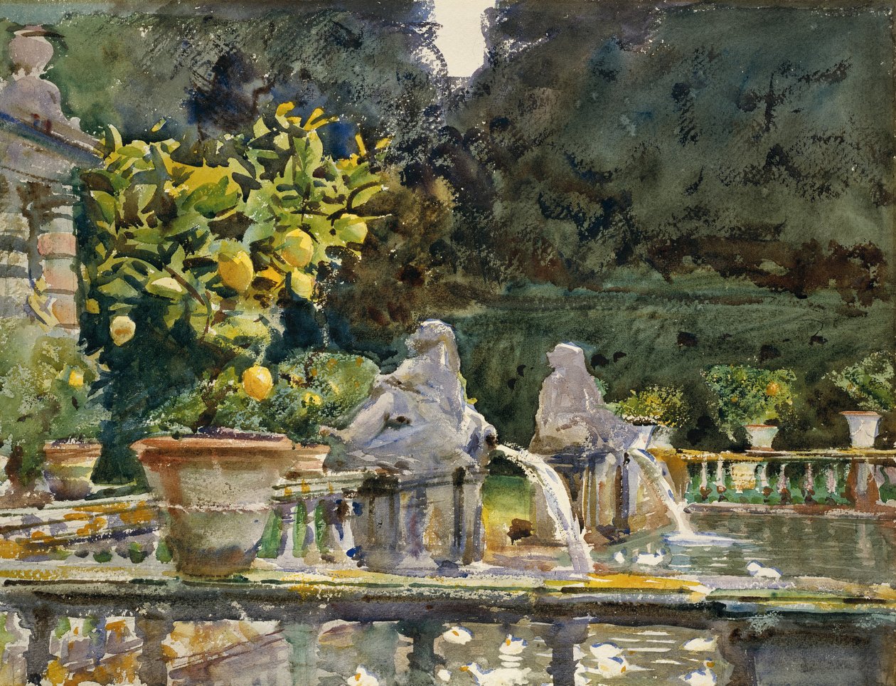 Villa di Marlia, Lucca- Bir Çeşme by John Singer Sargent