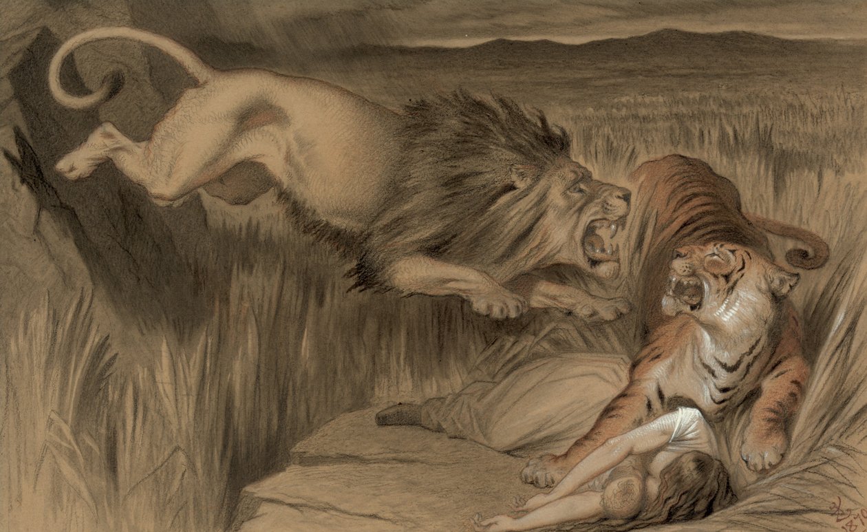 İngiliz aslanının Bengal kaplanından intikamı, 1870 by John Tenniel