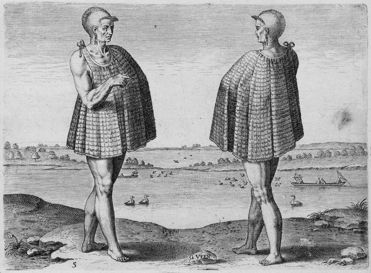 Theodor de Bry (1528-1598) tarafından oyulmuş Hint Rahibi, by John White