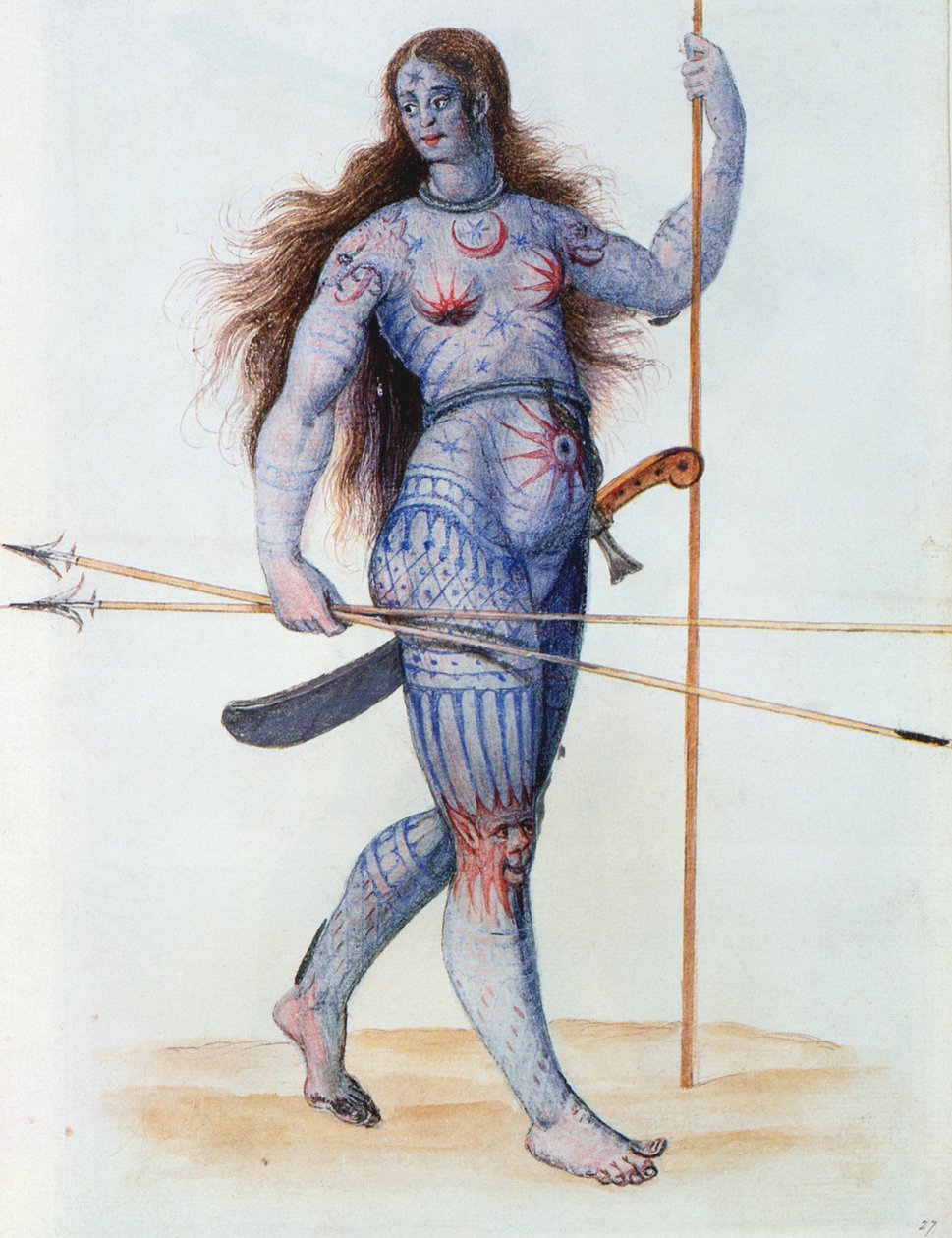 ಪಿಕ್ಟಿಶ್ ವುಮನ್ (ಲಿಥೋಗ್ರಾಫ್) ಟರ್ಕಿ by John White