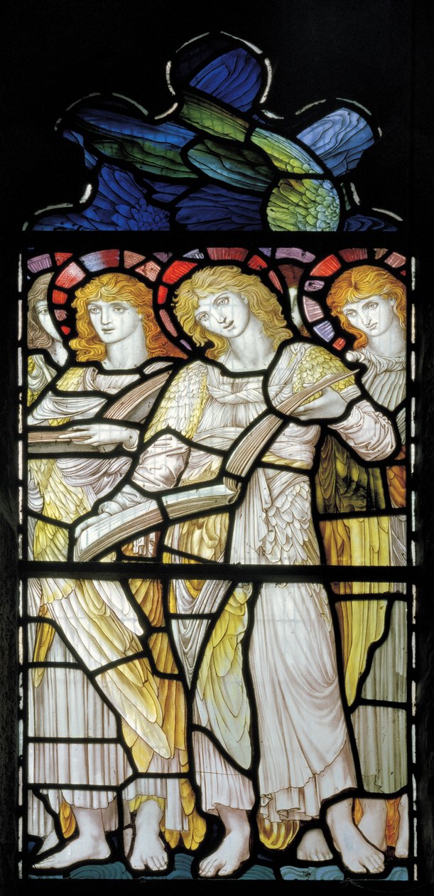Şarkı Söyleyen Melekler, Te Deum, Doğu Penceresi, c.1888 by John William Brown