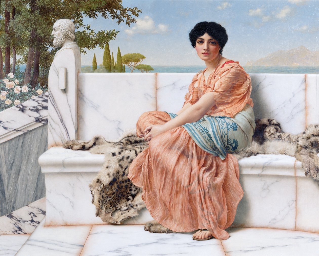 Reverie a.k.a. In the Days of Sappho by John William Godward