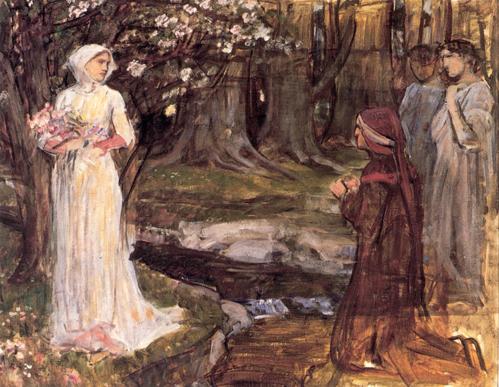 Dante ve Matilda by John William Waterhouse
