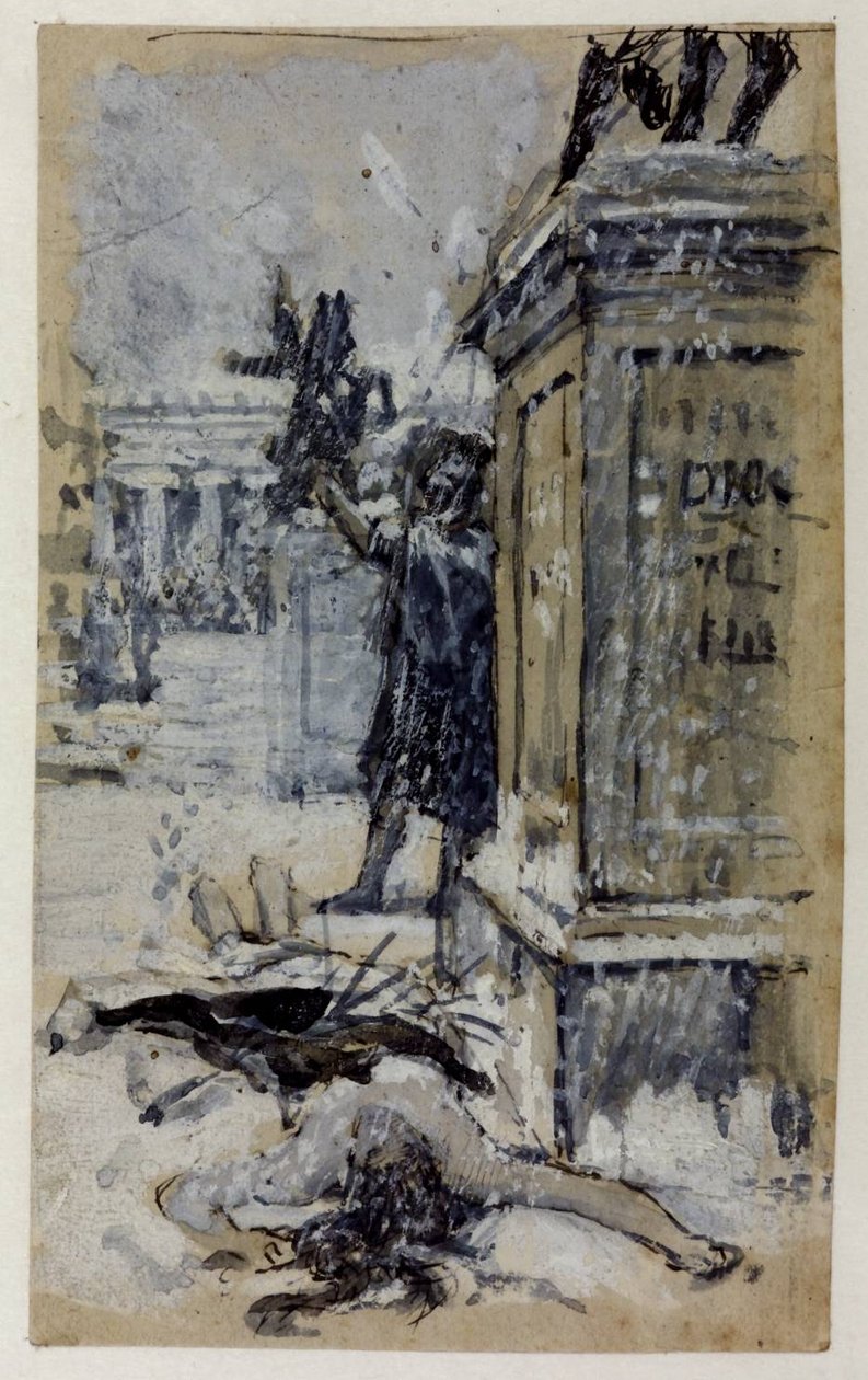 Saint Eulalia için çalışma by John William Waterhouse