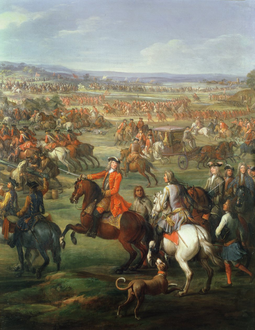 The Battle of Blenheim on the 13th August 1704, c.1743 oil on canvas detail of 237822 by John Wootton