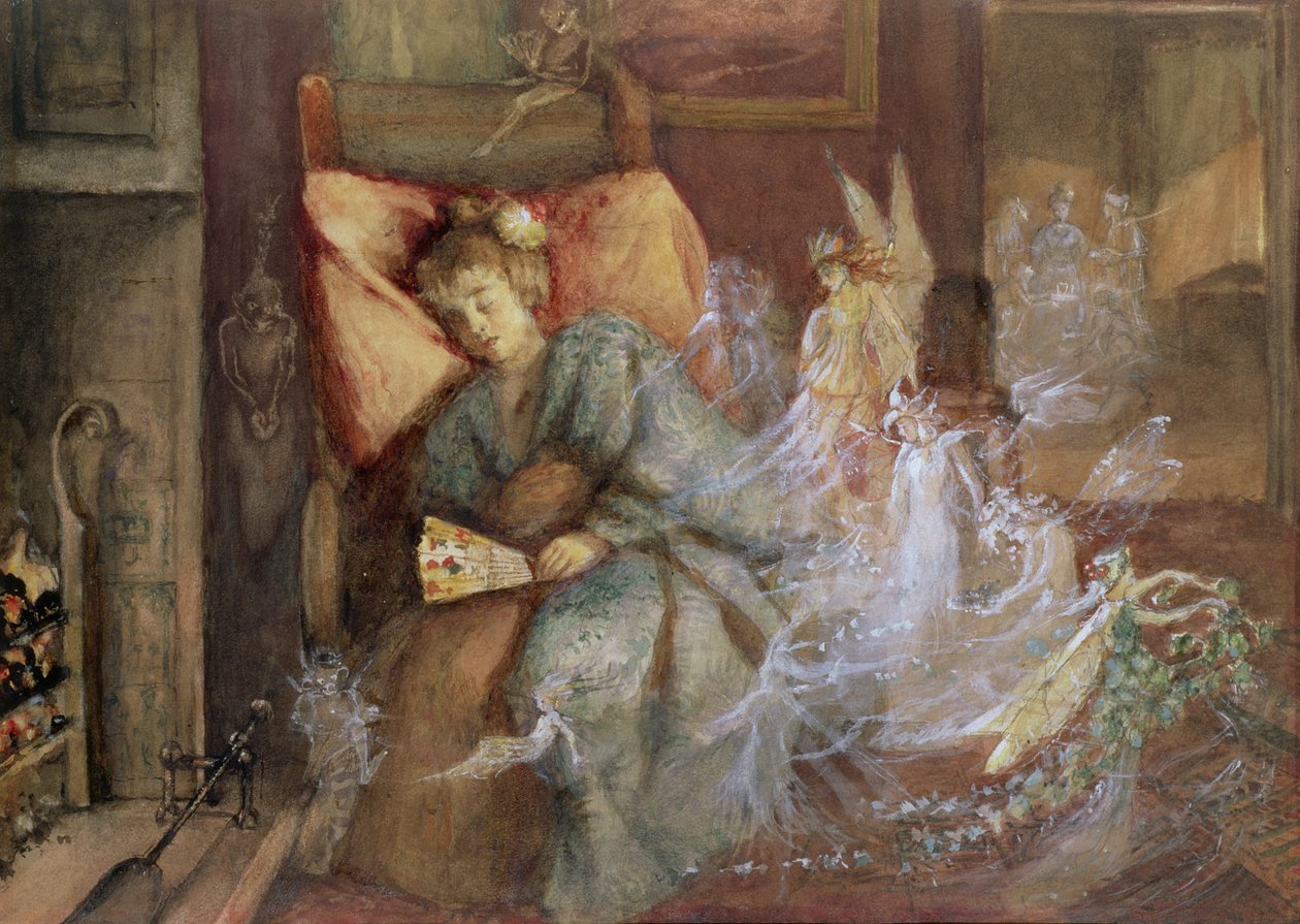 The Dream (wc, kağıt üzerine guaş) by John Anster Fitzgerald