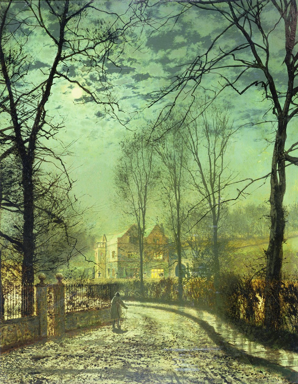 Mehtaplı Bir Yol, 19. yüzyıl by John Atkinson Grimshaw