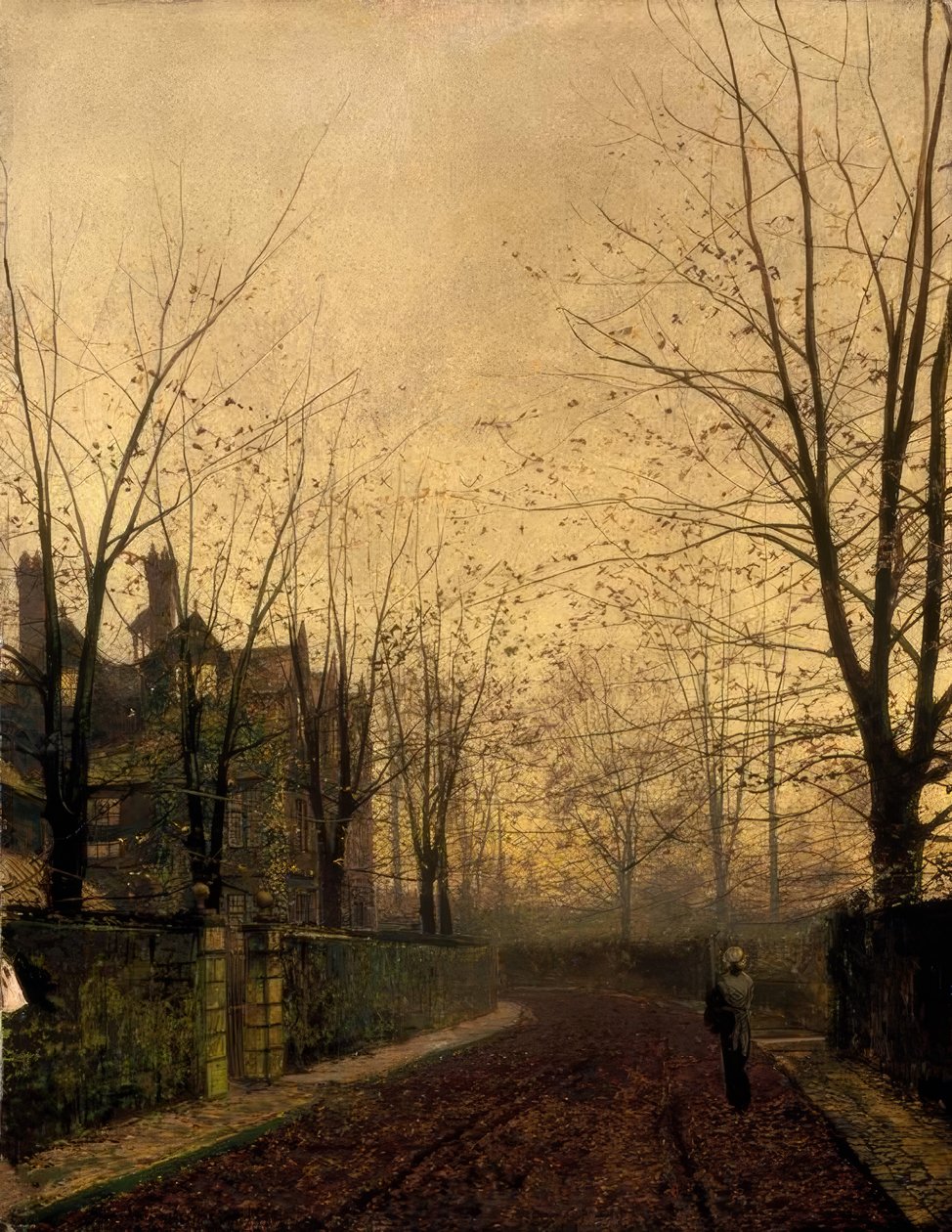 J.A.Grimshaw, Sonbaharın Altını / Gemälde, 1882 by John Atkinson Grimshaw